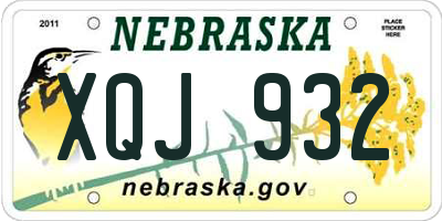 NE license plate XQJ932