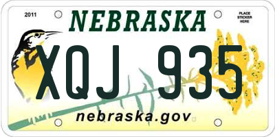 NE license plate XQJ935
