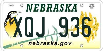 NE license plate XQJ936