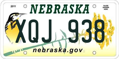 NE license plate XQJ938