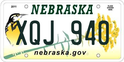 NE license plate XQJ940