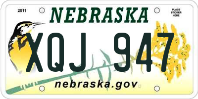 NE license plate XQJ947