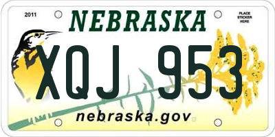 NE license plate XQJ953