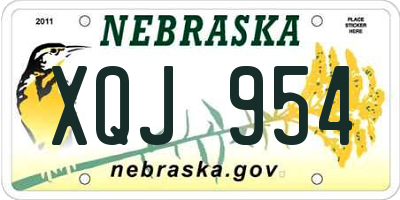 NE license plate XQJ954