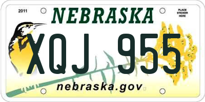 NE license plate XQJ955