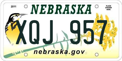 NE license plate XQJ957