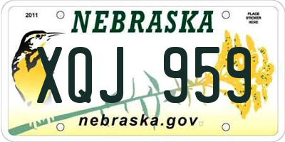 NE license plate XQJ959