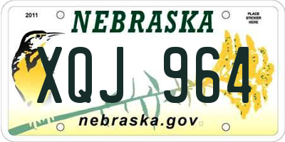 NE license plate XQJ964