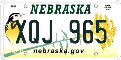 NE license plate XQJ965