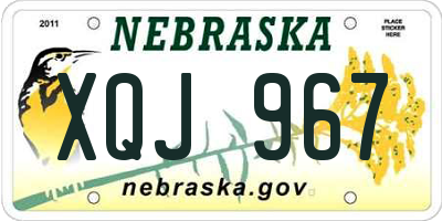 NE license plate XQJ967