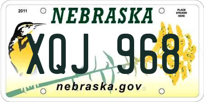 NE license plate XQJ968