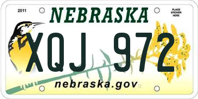 NE license plate XQJ972