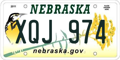NE license plate XQJ974
