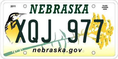 NE license plate XQJ977