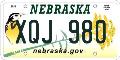 NE license plate XQJ980