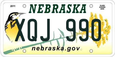 NE license plate XQJ990