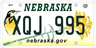 NE license plate XQJ995