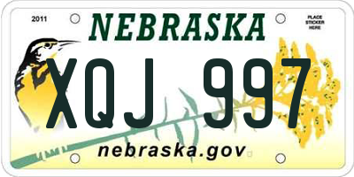 NE license plate XQJ997