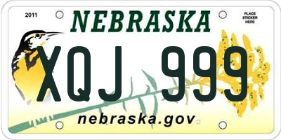 NE license plate XQJ999