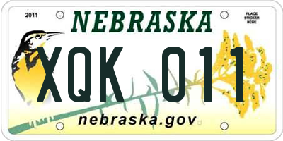 NE license plate XQK011