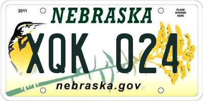 NE license plate XQK024