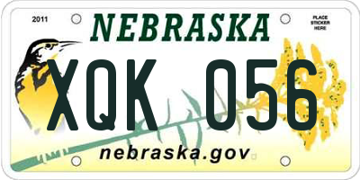 NE license plate XQK056