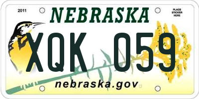 NE license plate XQK059