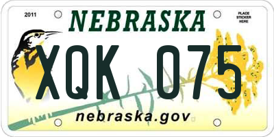 NE license plate XQK075