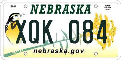 NE license plate XQK084