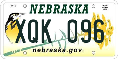 NE license plate XQK096