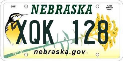 NE license plate XQK128