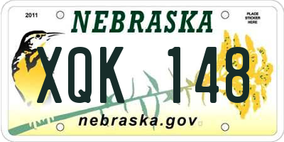 NE license plate XQK148