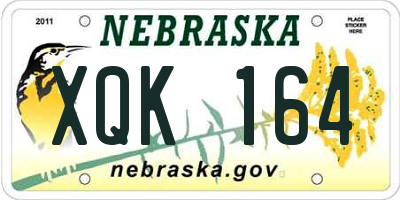 NE license plate XQK164