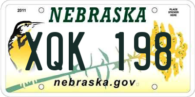 NE license plate XQK198