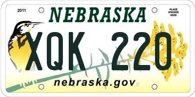 NE license plate XQK220