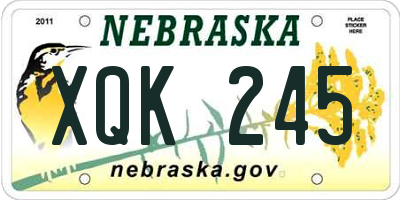 NE license plate XQK245
