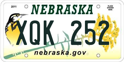 NE license plate XQK252