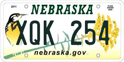 NE license plate XQK254