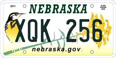 NE license plate XQK256