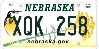 NE license plate XQK258