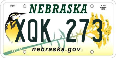 NE license plate XQK273
