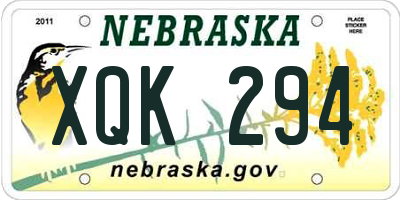 NE license plate XQK294