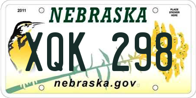 NE license plate XQK298