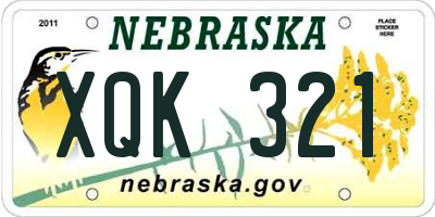 NE license plate XQK321