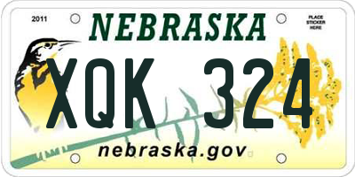 NE license plate XQK324