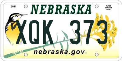 NE license plate XQK373