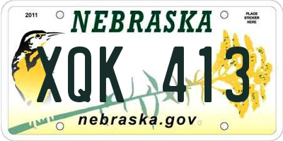 NE license plate XQK413