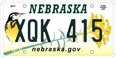 NE license plate XQK415