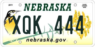 NE license plate XQK444