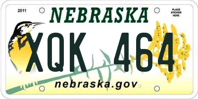 NE license plate XQK464